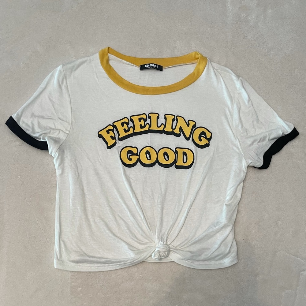 Urban outfitters feeling good cropped tee